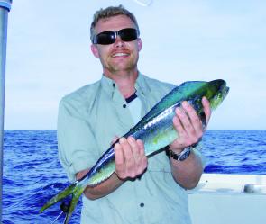 Stewart Prince with one of the first mahi mahi. This 64cm model was released.